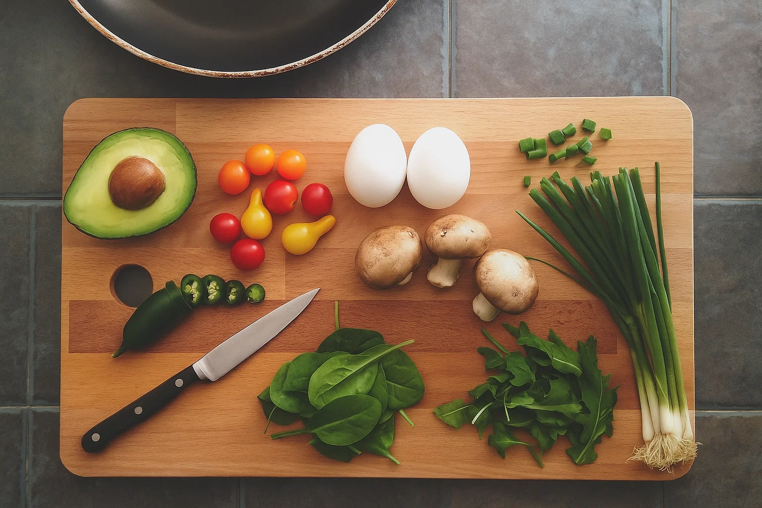 Fresh vegetables on a cutting board